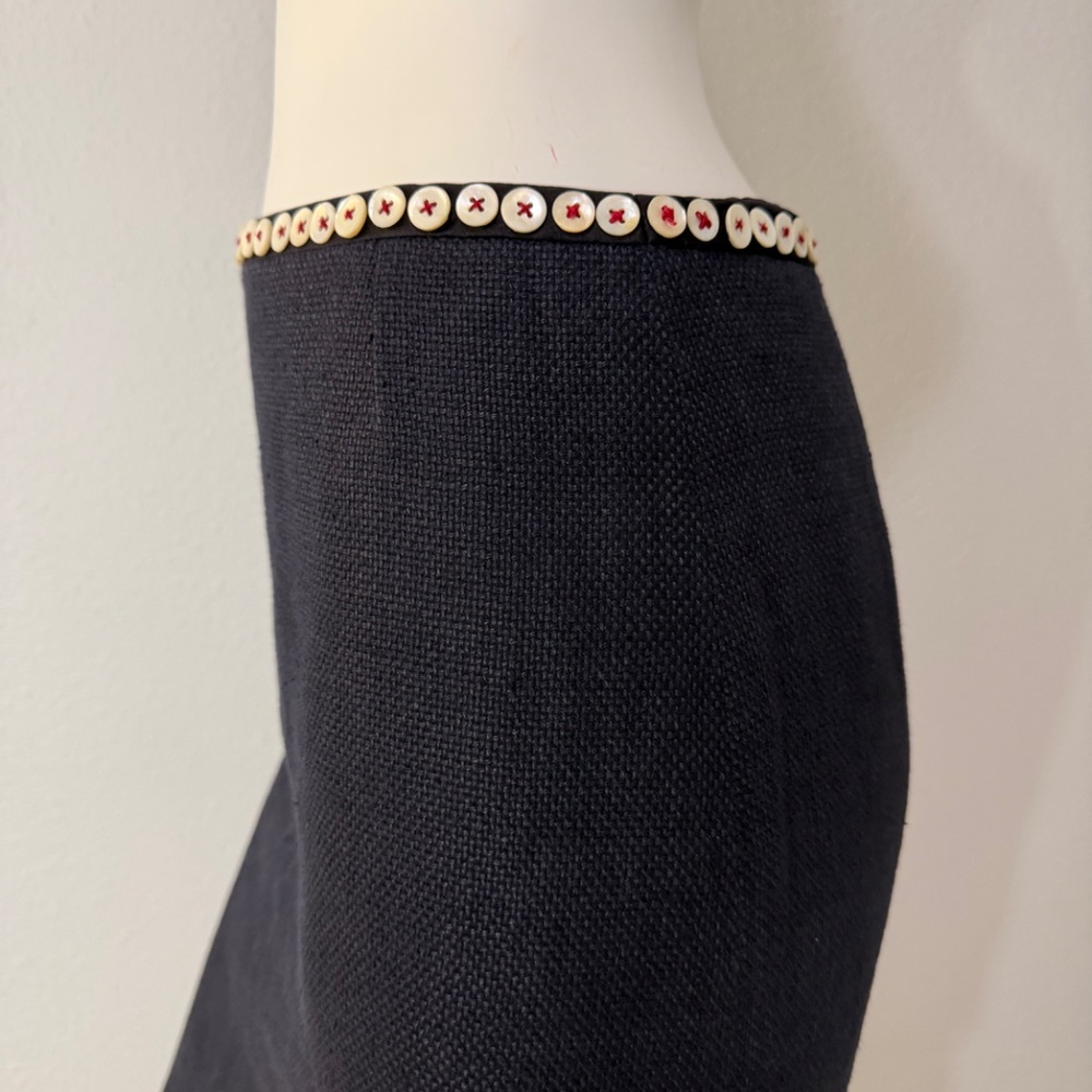 Alexander McQueen 2005 Archive Runway Indigo Linen Tailored Pencil Skirt 40 4-6 - Picture 10 of 15
